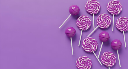 Lollipop, Lollipops, Candy, Purple Swirl Lollipops on Purple Background