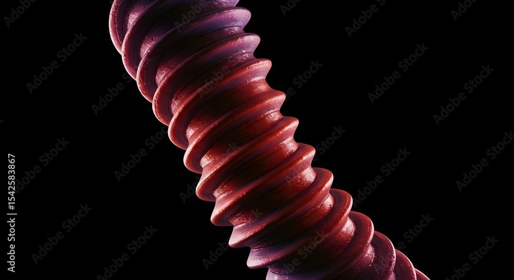 Aufkleber dark red spiral object on black background modern artistic design with winding texture and smooth su