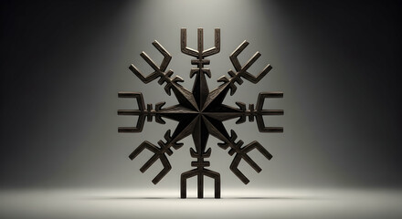 Vegvisir, Rune, Compass, Vegvisir Rune Compass - 3D Render