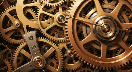 Gears, Cogs, Clockwork, Intricate Gear Mechanism, Clockwork Background