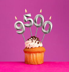 Number of followers or likes - Candle number 9500