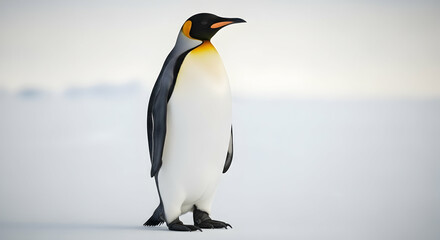 King penguin, Aptenodytes patagonicus, Penguin, Majestic King Penguin in Antarctic Landscape