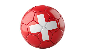 Switzerland Soccer Ball with Flag Isolated on Transparent Background
