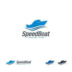 Simple  design of a speedboat on water.