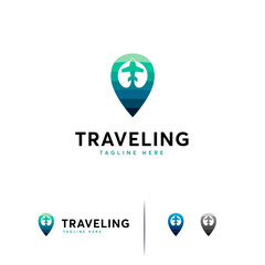 Colorful stylized  design for a travel .