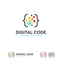 Colorful digital code  design.