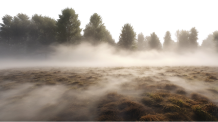 Low-level ground fog hovering close to surface, photorealistic mist texture, soft diffusion, white background for clean cutout