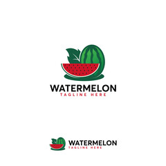Watermelon  design with a whole and slice watermelon.