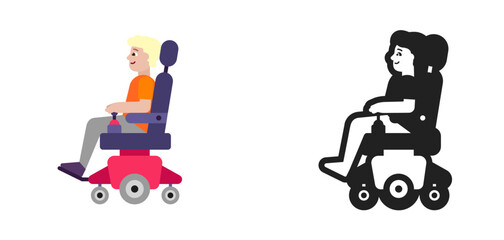 Person in Manual Wheelchair Light Orange