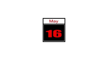 16 may. Calendar appearing, with the pages dropping down to the date . Calendar appearing, with the pages dropping down to the date