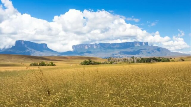 Mount Roraima in Venezuela, South America. Aerial view.