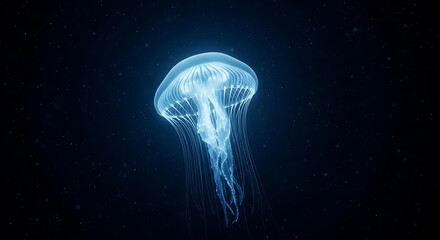 Glowing Jellyfish in the Deep Ocean A Stunning Underwater Image
