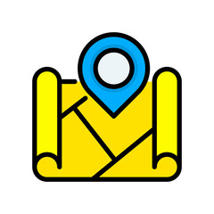 Map lineal color icon
