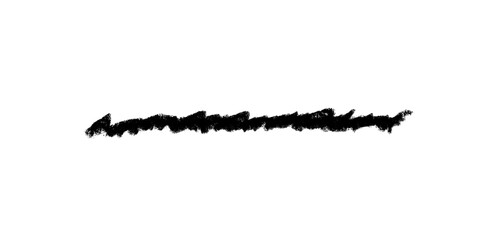 Bold black crayon-style brush stroke with rough texture and solid edges – expressive abstract underline for modern graphic design or digital sketch assets – transparent background


