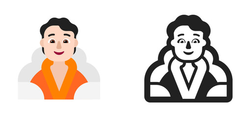 Person in Steam Bath Pale Orange