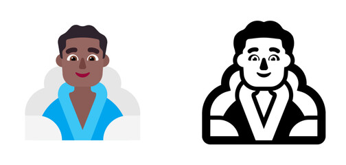 Person in Steam Bath Brown Blue