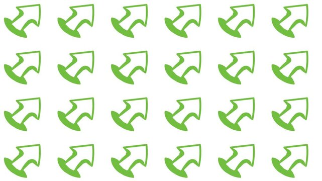 On the screen, large short arrows move and flash in different colors, pointing in one direction.