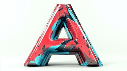 3d letter A on white background. Ai generative.