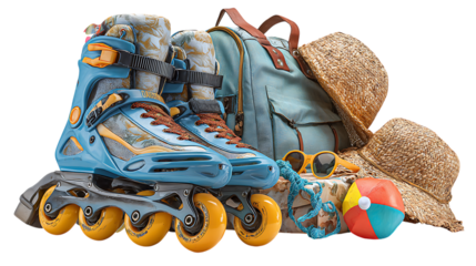 hiking boots on white background