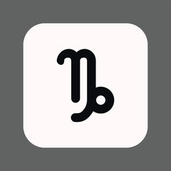 Zodiac horoscope. Capricorn astrological icon symbol. Stylized star sign esoteric. Simple line vector illustration.