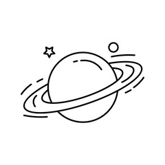 Saturn icon white on background