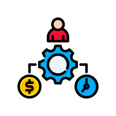 Resource Management lineal color icon
