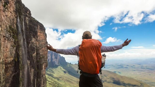 Mount Roraima in Venezuela, South America. Slow motion