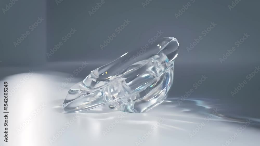 Poster crystal prism reflecting light with colorful spectrum on surface
