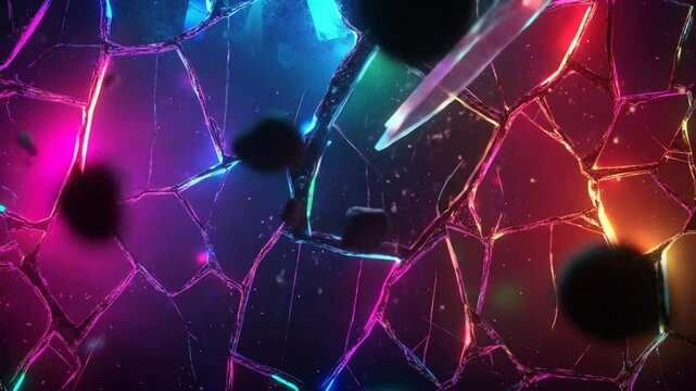 Cybernetic shards glow with vibrant energy