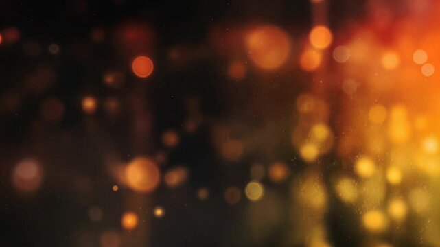Magical Slow-Motion Particle Background with Glowing Dust and Fire Embers in Warm Tones &ndash; Abstract 4K Loop with Bokeh and Sparkles