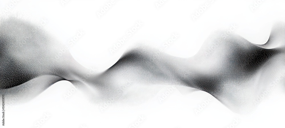 Aufkleber abstract grayscale waves of flowing dots creating a smooth, dynamic, and ethereal texture on a white