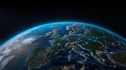 Obraz premium Exploring the Interconnectedness of Global Nuclear Science Technology Through Digital Visualization and Networking Innovations for Energy Experiments and Urban Development
