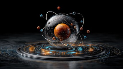 Exploring the Intriguing World of Nuclear Science Technology Through a Glowing Sphere Surrounded by Electrons and Planets Formation