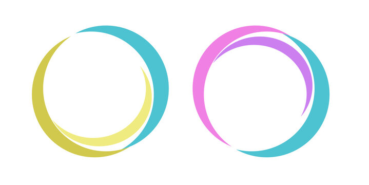 Set of colorful circles frames 