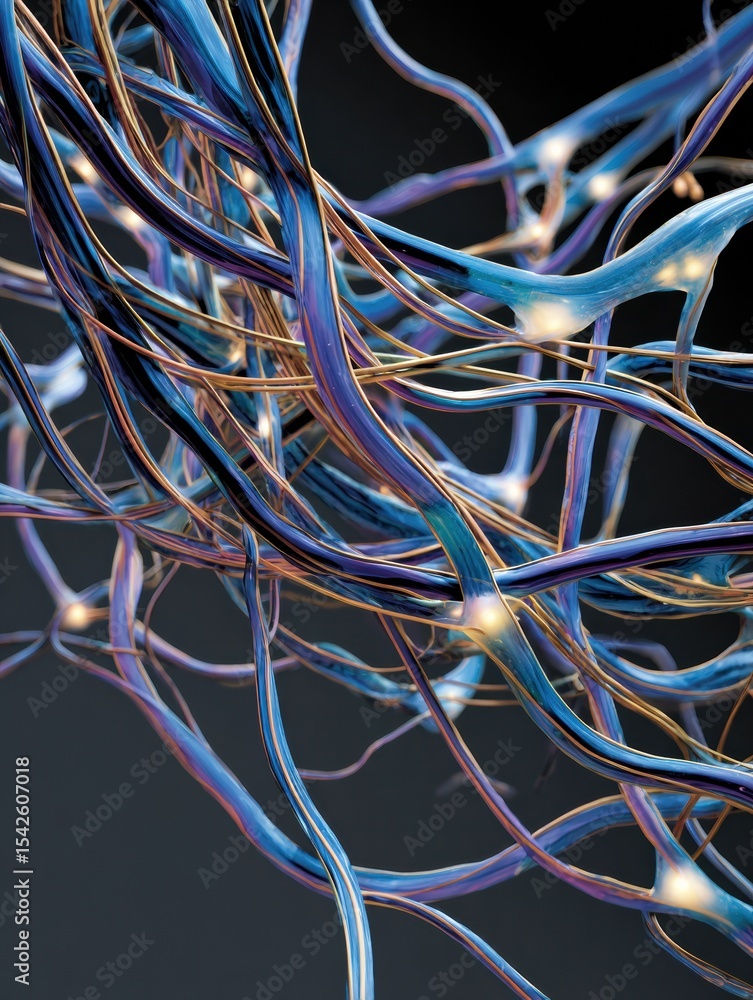 Aufkleber Tangled Wires Embodying Neural Chaos Showcasing the Complexity of High-Stress Concepts in an Abstract Representation of Cognitive Tension