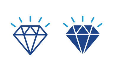 Diamond icon, Diamond sign vector	