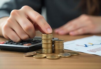 Generative AI Capturing Financial Growth Stacking Coins Representing Investments
