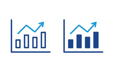 growing graph icon, data sign vector