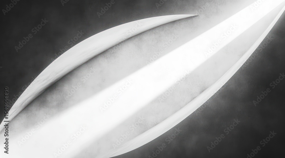 Aufkleber abstract black and white curved shapes with bright diagonal light beam creating dynamic contrast and