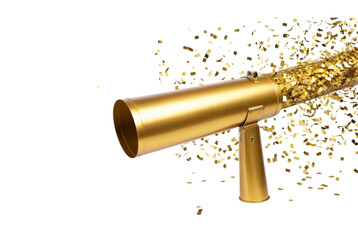 Festive Golden Confetti Cannon for New Year's Celebrations Lights Up Party