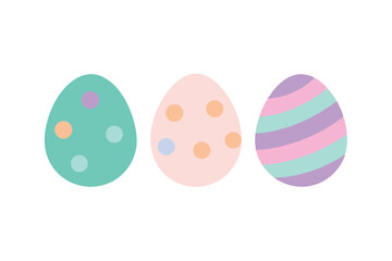 Decorative Pastel Easter Eggs Design Set for Spring