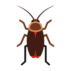 Fototapeta premium Cartoon vector cockroach illustration isolated on white background close up