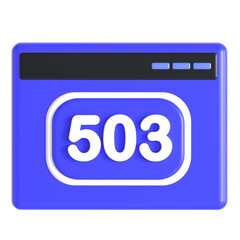503 website 3d icon illustration © miber duwur