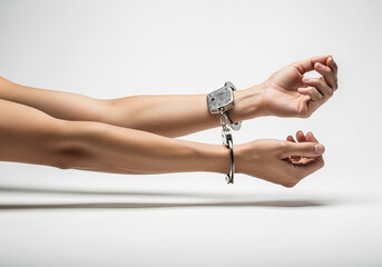 Handcuffed Arms Justice and Restraint Concept