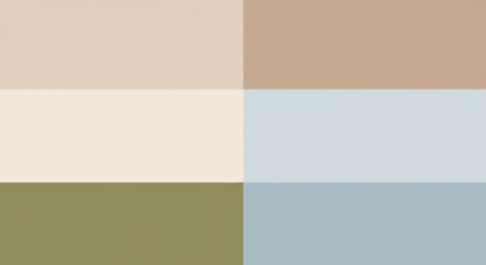 A clean layout using a 3x3 or 4x4 grid of soft color blocks—shades of latte, pearl, olive mist, and cloud blue. Designed for web UI, packaging, and digital backgrounds.