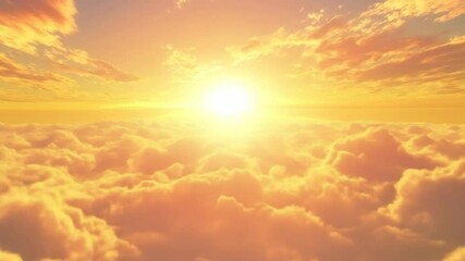 Glistening sun illuminates a sea of clouds - Powered by Adobe