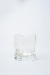 Empty clear glass cup