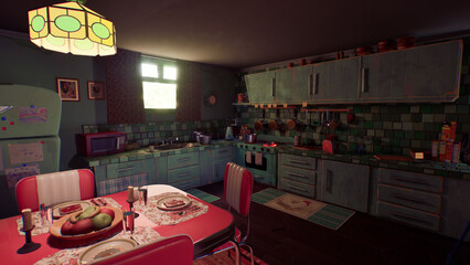 キッチンとテーブル