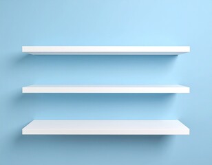 empty blue shelves