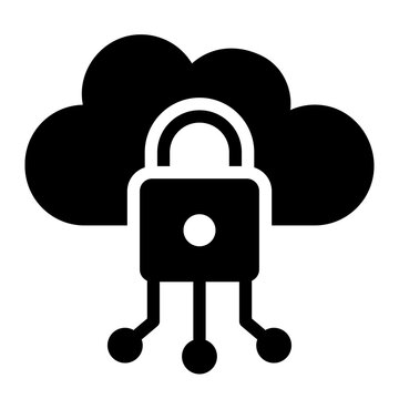 cloud glyph icon with a padlock symbol